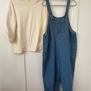 The simple folk overalls and tee